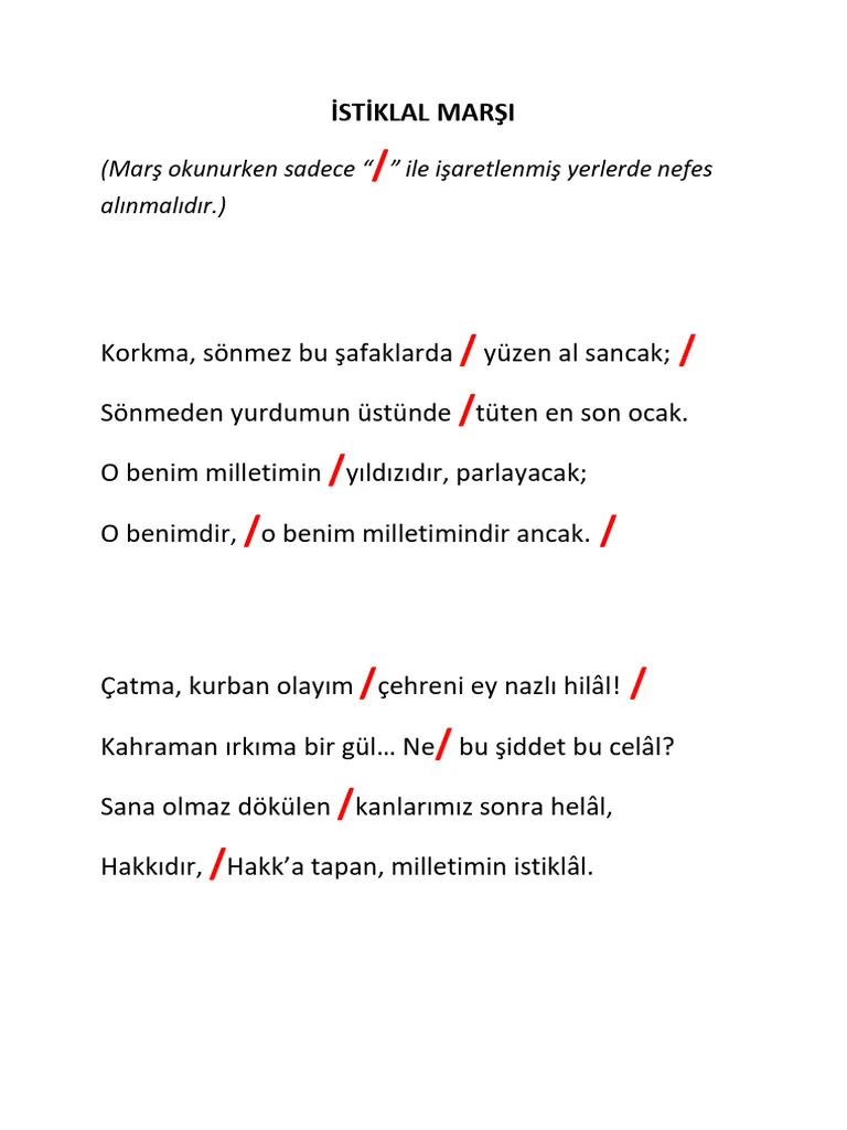 İstiklal Marşı Nefes Belgesi